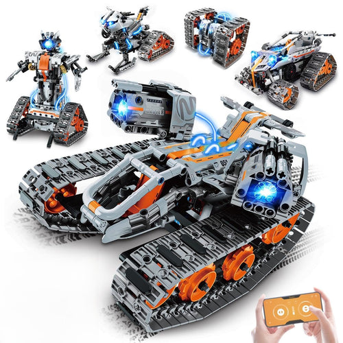 Roboter Bausatz 5-in-1 mit LED Licht und Fernsteuerung 604 Teile
