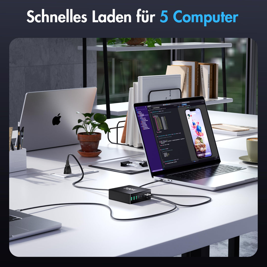 USB-C Ladestation 720W 8-Port mit 5x USB-C und 3x USB-A - Bild 3