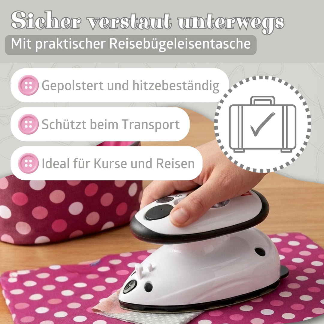Mini Dampfbügeleisen Set mit Silikonablage, 420g, 60-230°C, Reise - Bild 4