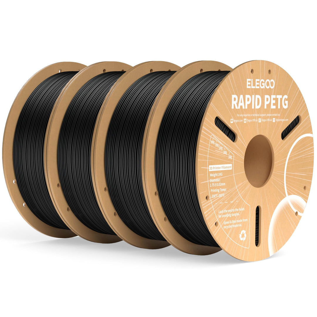 PETG Filament 1.75mm Schwarz 4x1kg Hochgeschwindigkeitsdruck bis 600mm/s