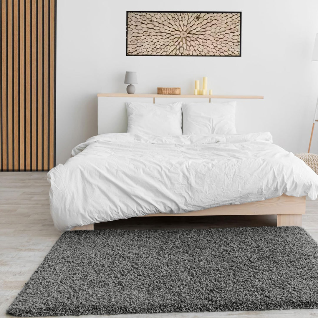 Shaggy Hochflor Teppich Anthrazit 140x200 cm Polypropylen - Bild 3