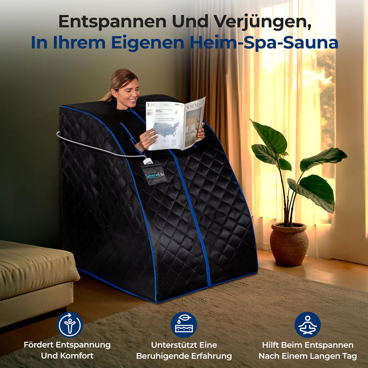 Dampfsauna Zelt faltbar 70x80x98 cm mit Stuhl und Heizmatte - Bild 6