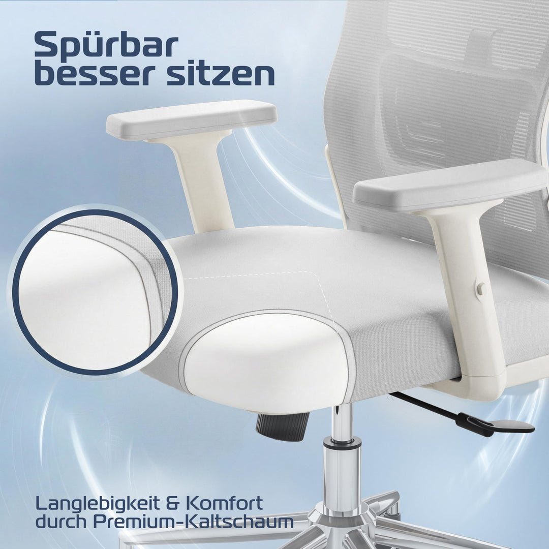 Bürostuhl Ergonomisch Mesh 135° Wippmechanik bis 190 cm - Bild 6
