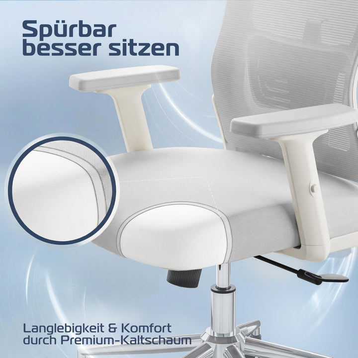 Bürostuhl Ergonomisch Mesh 135° Wippmechanik bis 190 cm - Bild 6