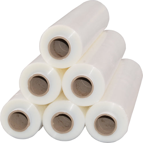 Stretchfolie transparent 23 µm 50 cm breit 2,5 kg Handwickelfolie 6 Rollen