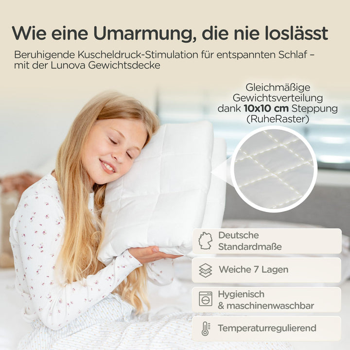Gewichtsdecke Kinder 3 kg 100x135 cm Baumwolle OEKO-TEX weiss - Bild 2