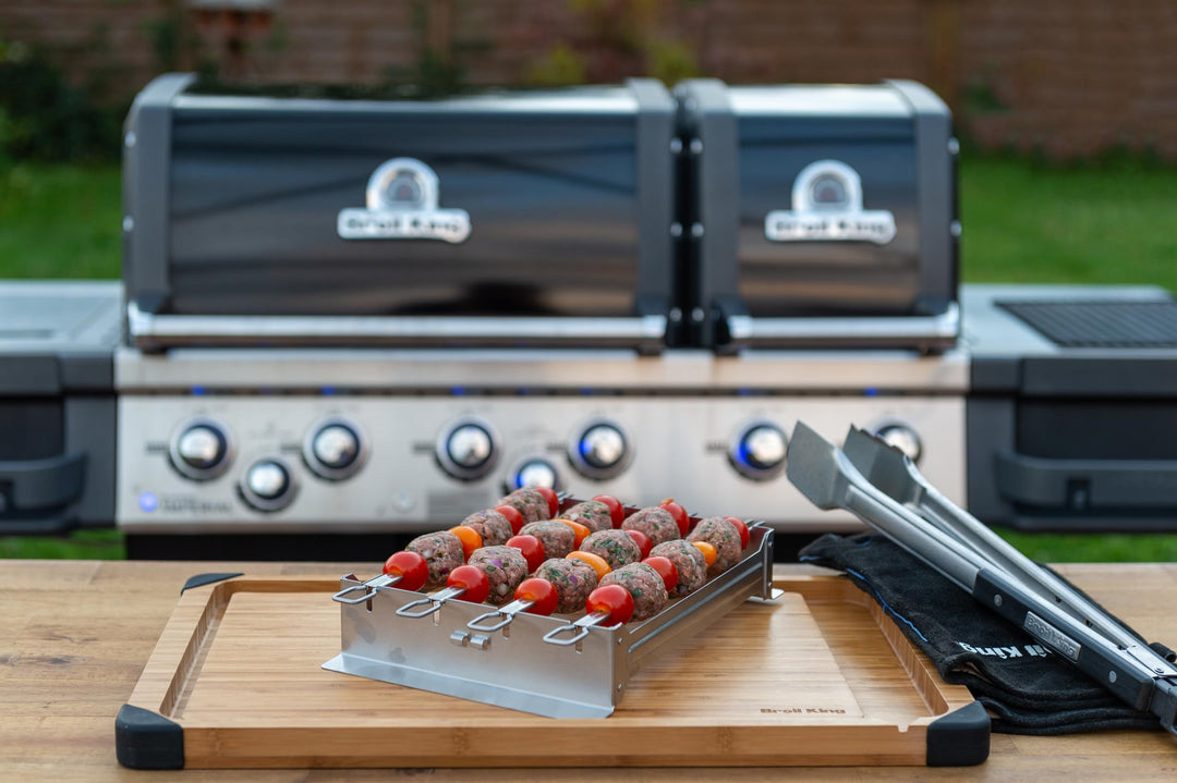 Spiessgestell für Grill Edelstahl mit 4 Doppelspiessen 30,5 cm - Bild 4