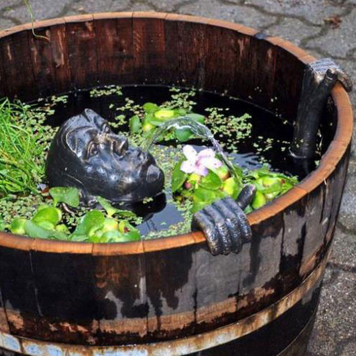 Wasserspeier Gargoyle Gusseisen mit Pumpe 230V für Miniteich - Bild 2