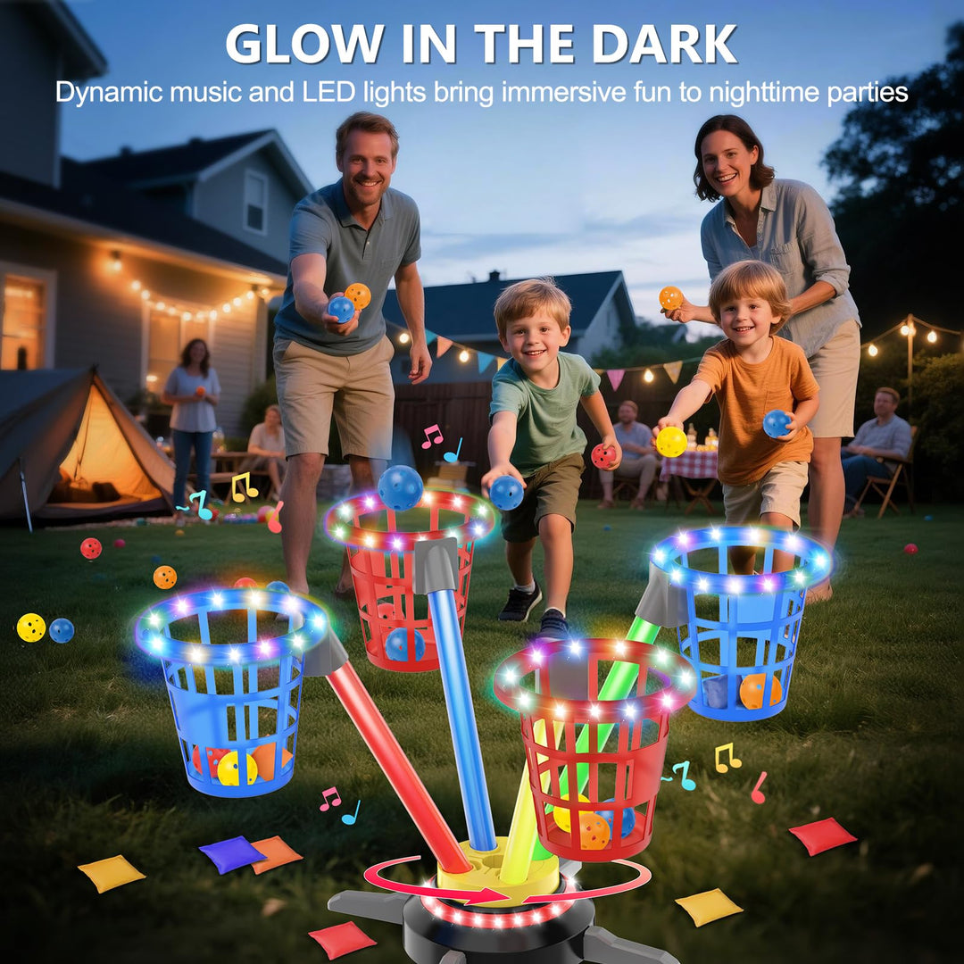 Ringwurfspiel 3-in-1 mit LED, Musik &amp; Drehteller für Kinder - Bild 4