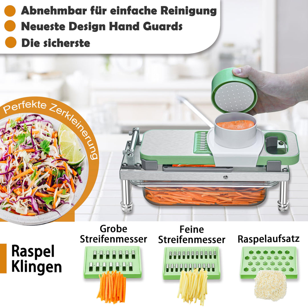 Gemüseschneider Edelstahl mit 8 Klingen und Behälter - Bild 4