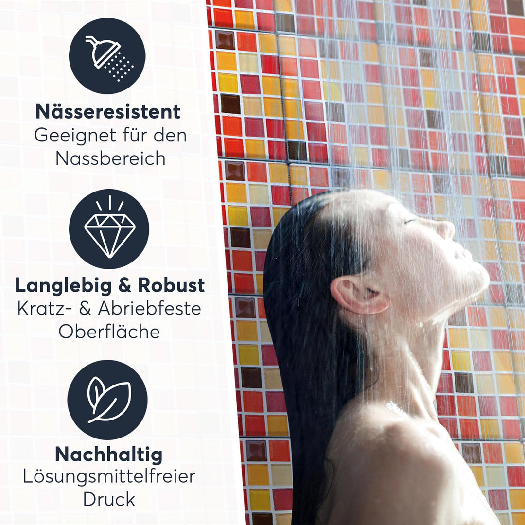 Klebefliesen Mosaik Rot-Orange Vinyl 20x25 cm 48er-Set - Bild 5