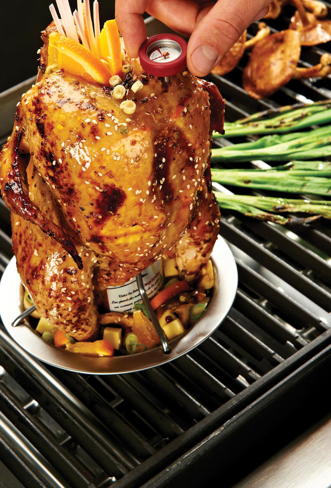 Hähnchen-Bratgestell Edelstahl Beer-Can-Chicken mit Mini-Thermometer - Bild 5