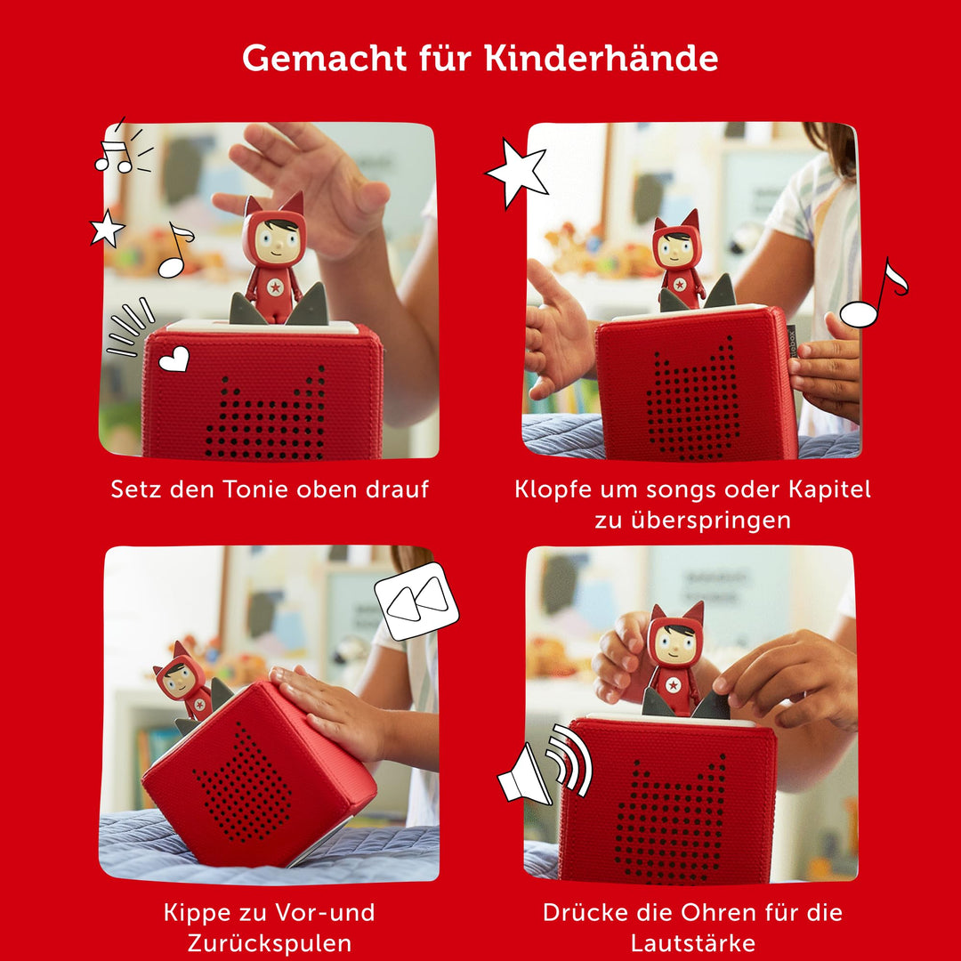 Toniebox Starterset Rot mit 4 Peppa Wutz Hörfiguren für Kinder - Bild 4