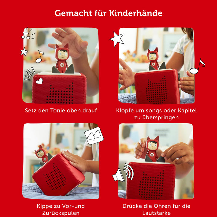 Toniebox Starterset Rot mit 4 Peppa Wutz Hörfiguren für Kinder - Bild 4