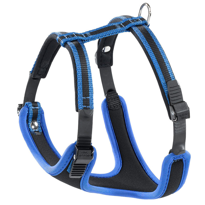 Hundegeschirr gepolstert Nylon Grösse L für Hunde bis 40 kg Blau