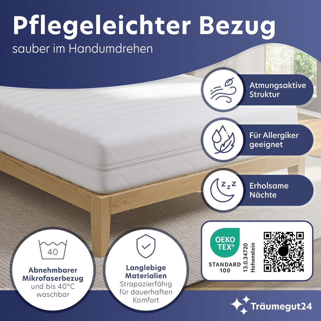 Kaltschaummatratze 7-Zonen 120x200 cm H2/H3 OEKO-TEX zertifiziert - Bild 4