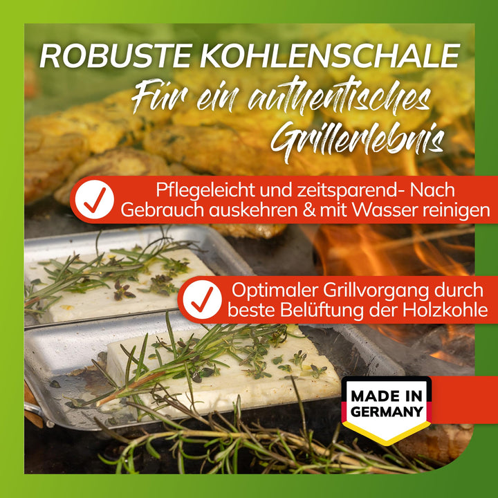 Kohlenschale emaillierter Stahl 60 cm für Gabionen-Feuerstellen - Bild 4