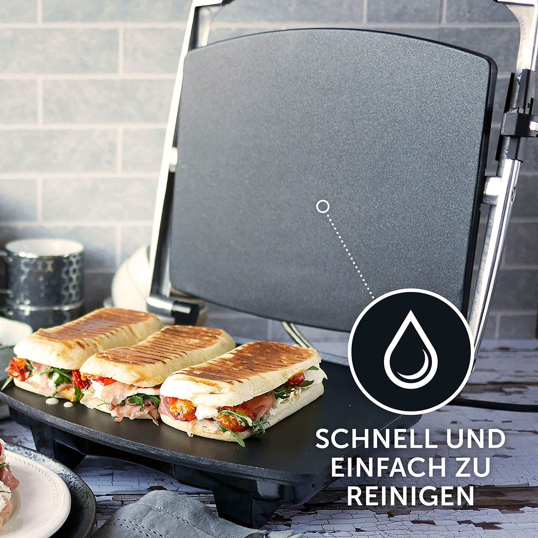 Sandwich- &amp; Panini-Presse 4-fach Antihaft Edelstahl für Familien - Bild 5