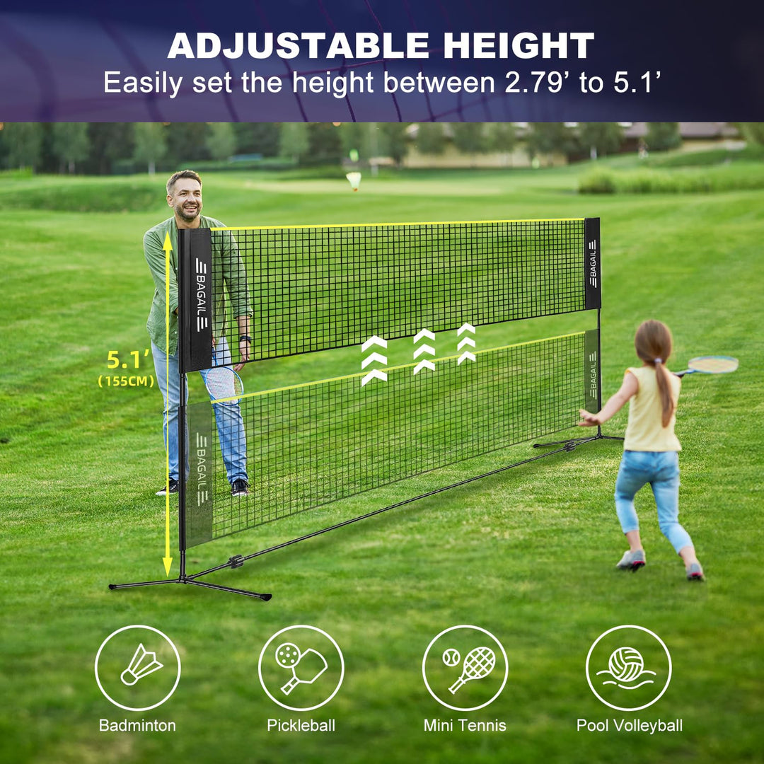 Badminton Netz tragbar 5,2 m höhenverstellbar für Garten und Strand - Bild 2