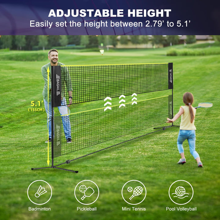 Badminton-Netz klappbar 4,2 m höhenverstellbar für Garten &amp; Strand - Bild 2