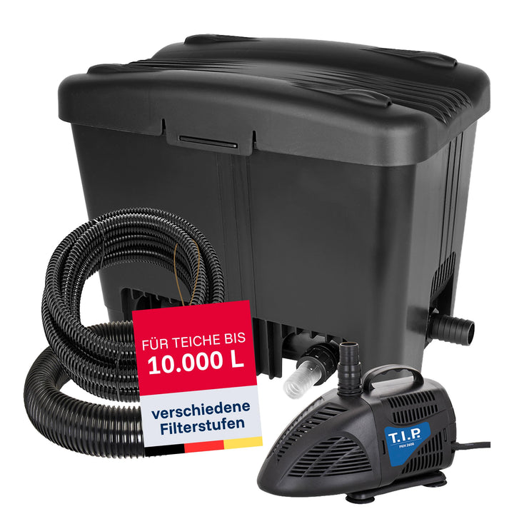 Teichaußenfilter-Set 10.000 l Wet-and-Dry UV-C 11W mit Pumpe