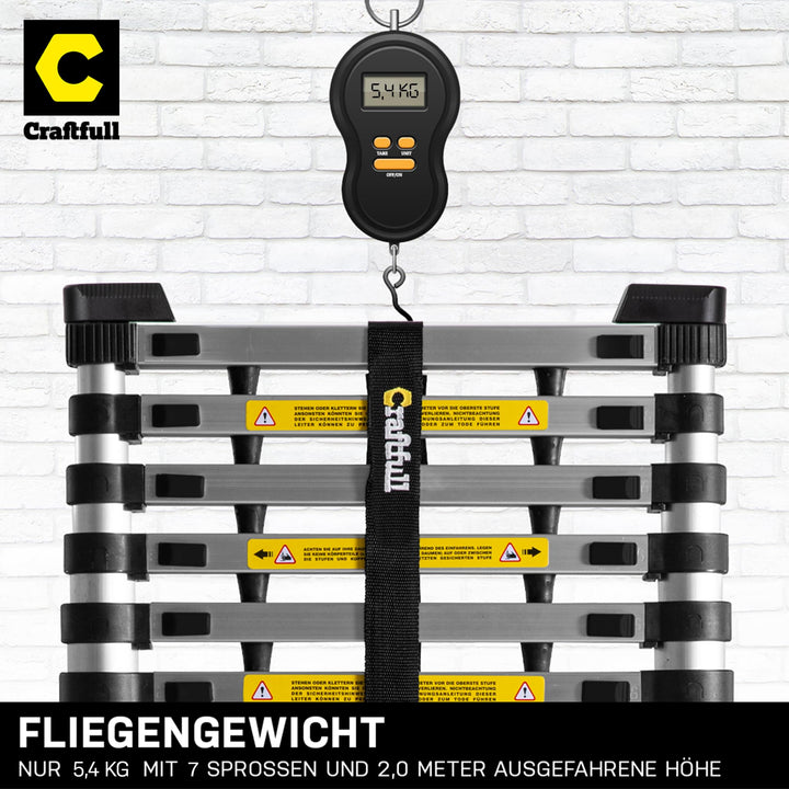 Teleskopleiter Aluminium 2 m ausziehbar bis 150 kg belastbar - Bild 5
