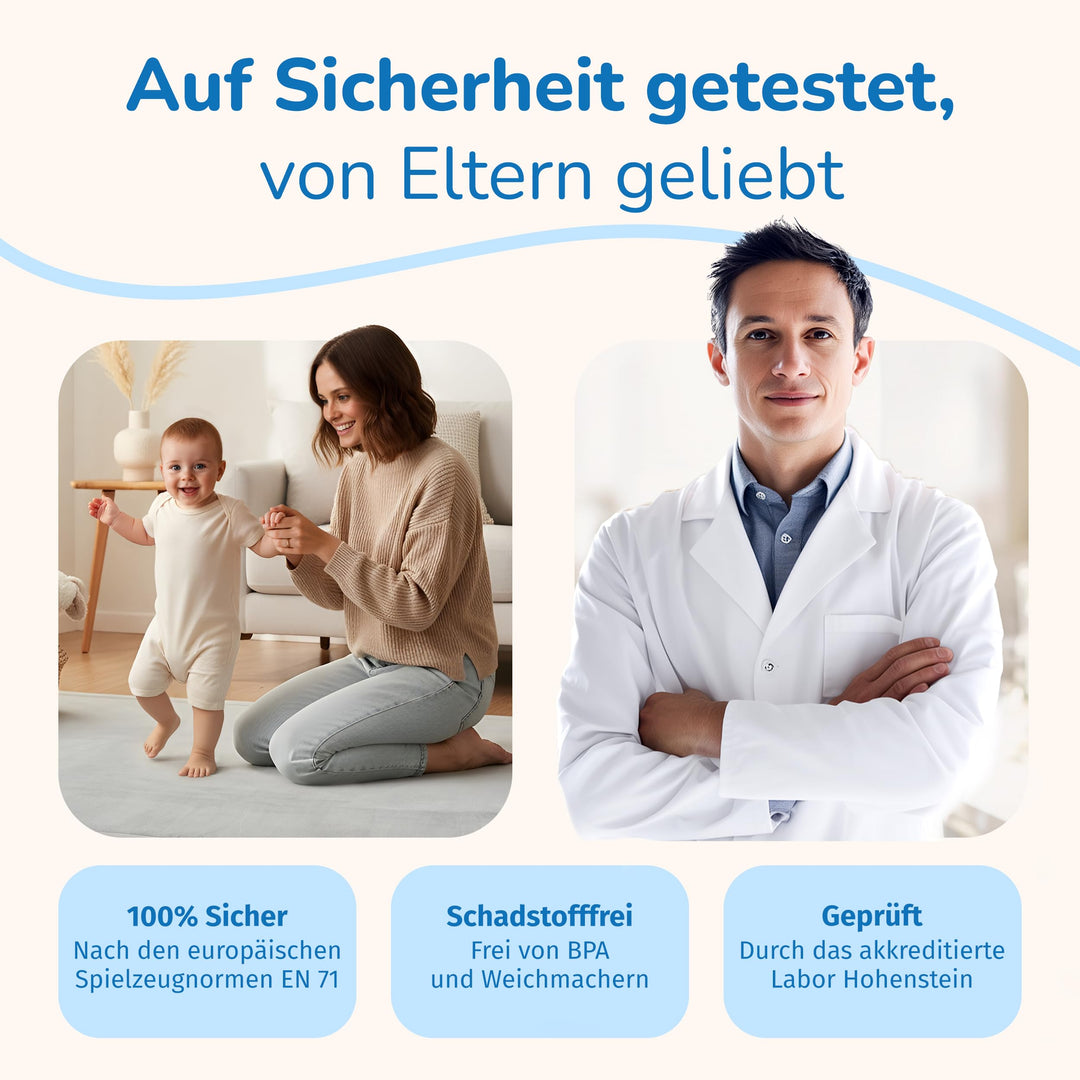 Krabbelmatte Baby Schaumstoff 180x200cm 3cm Dick Rutschfest Grau - Bild 6