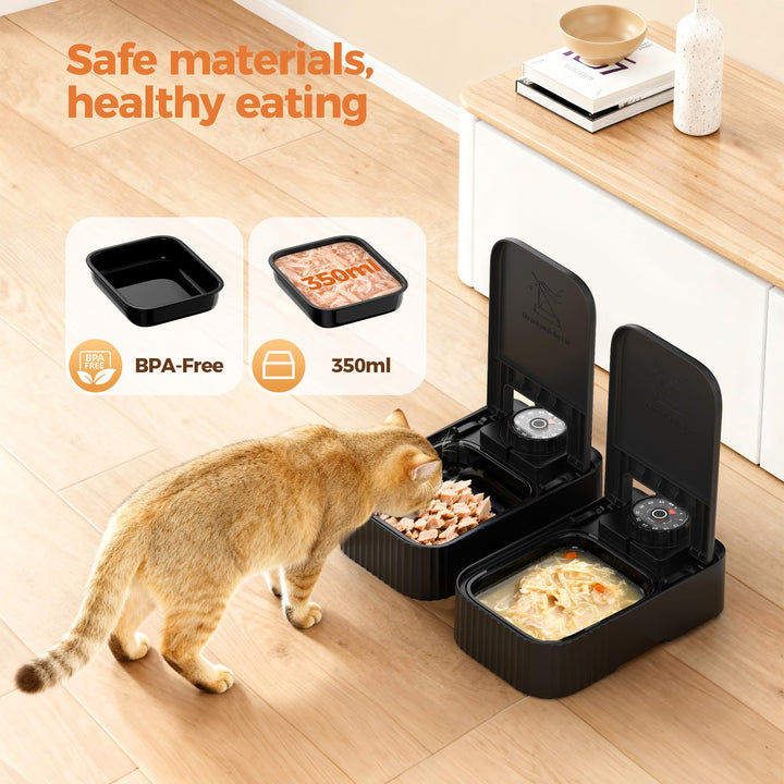Nassfutter-Automat Katze 2x350ml mit 48h Timer und Frischhaltefunktion - Bild 2