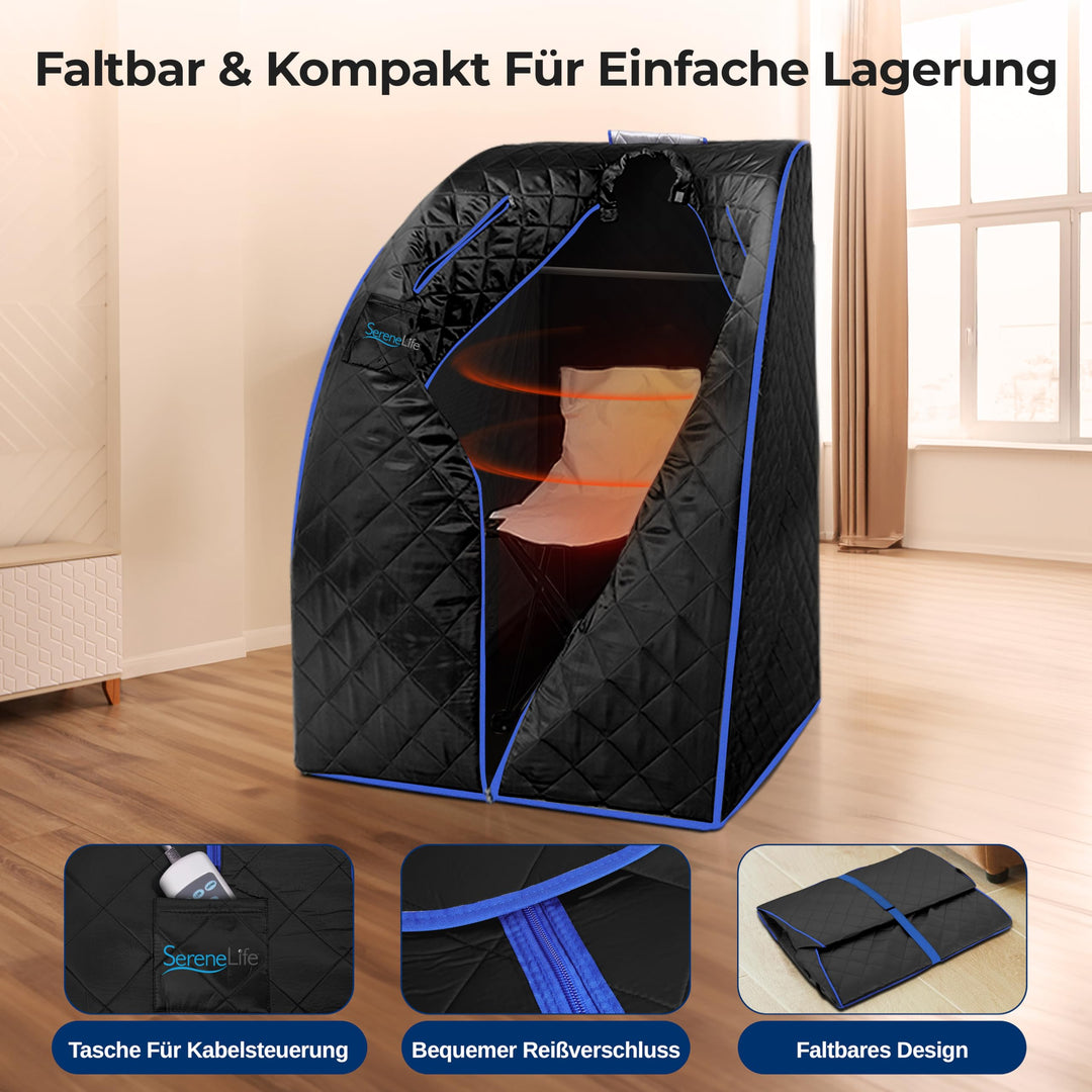 Dampfsauna Zelt faltbar 70x80x98 cm mit Stuhl und Heizmatte - Bild 5