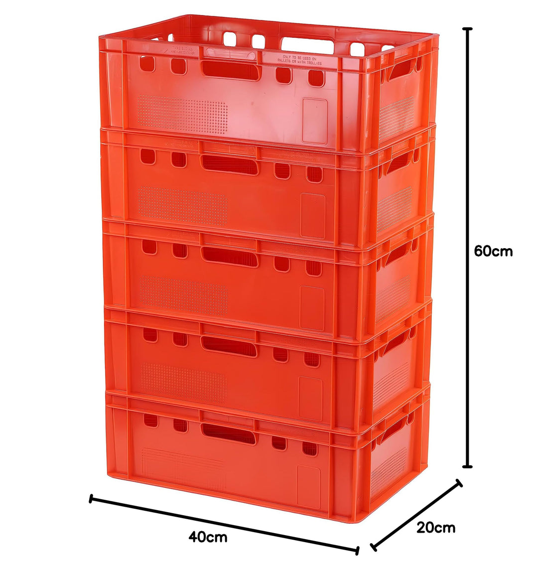 Stapelbox HDPE lebensmittelecht 60x40x20 cm 40 L 5er-Set - Bild 5
