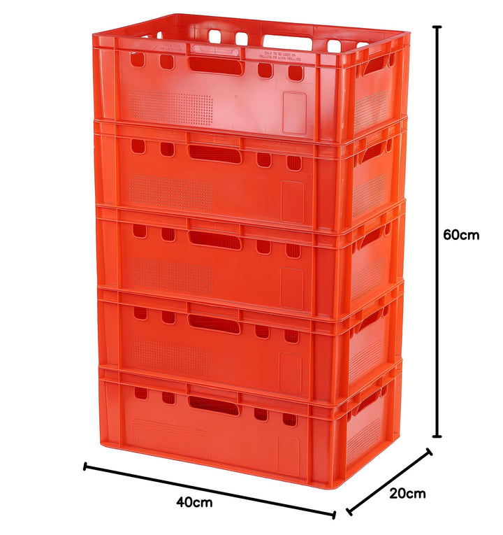 Stapelbox HDPE lebensmittelecht 60x40x20 cm 40 L 5er-Set - Bild 5