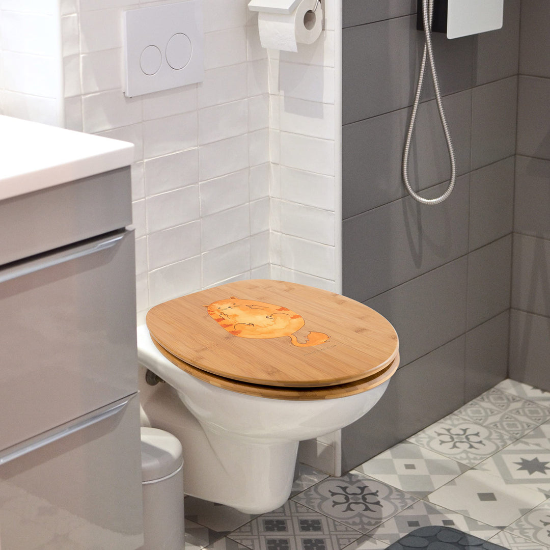 WC-Sitz Holz mit Katzenmotiv Frühaufsteher für Euro-WC - Bild 2