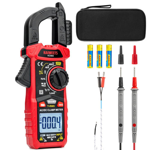 Stromzange AC/DC True-RMS 4000 Count mit NCV und Taschenlampe