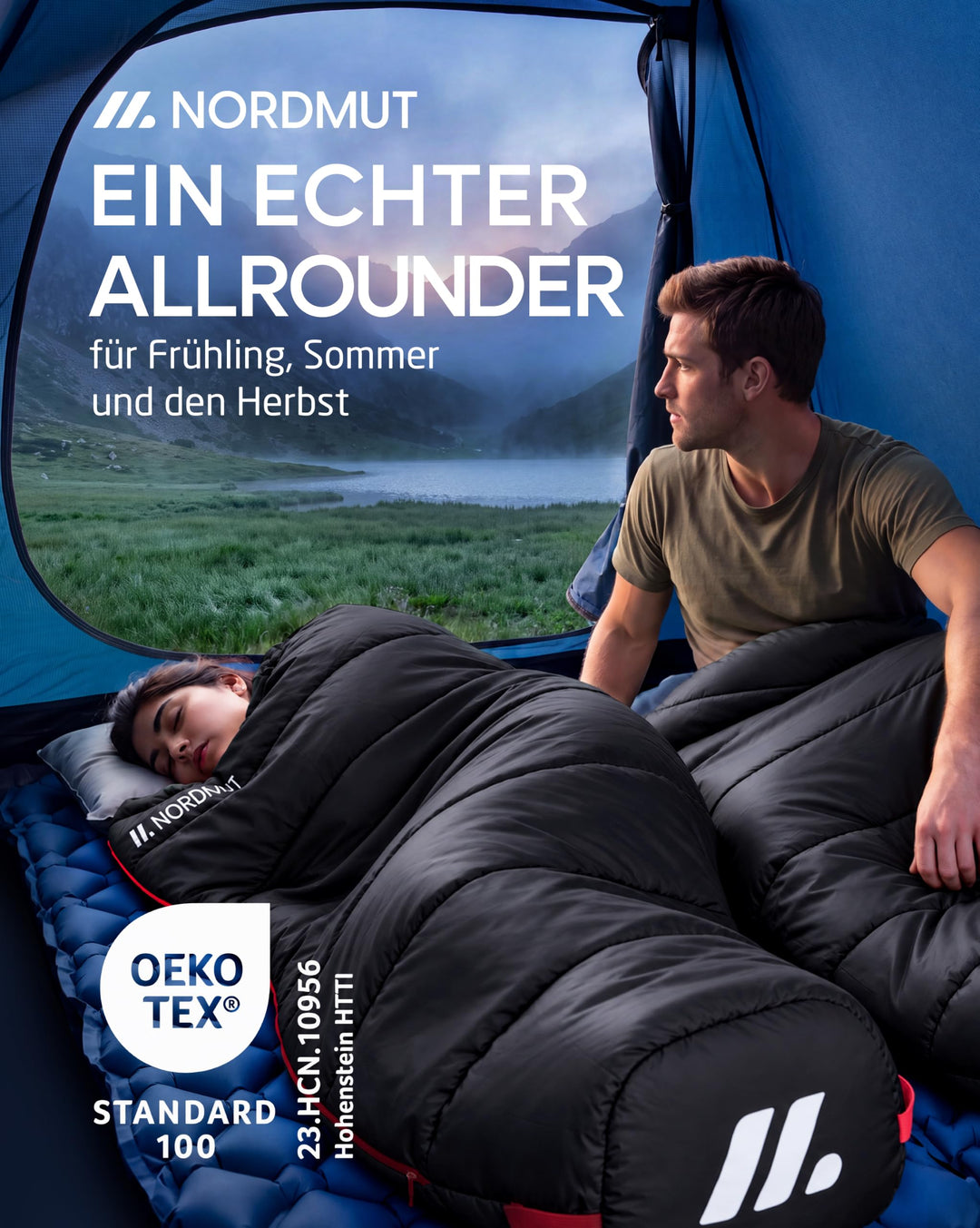 Mumienschlafsack Ultraleicht 3-Jahreszeiten 216x80cm Camping - Bild 2