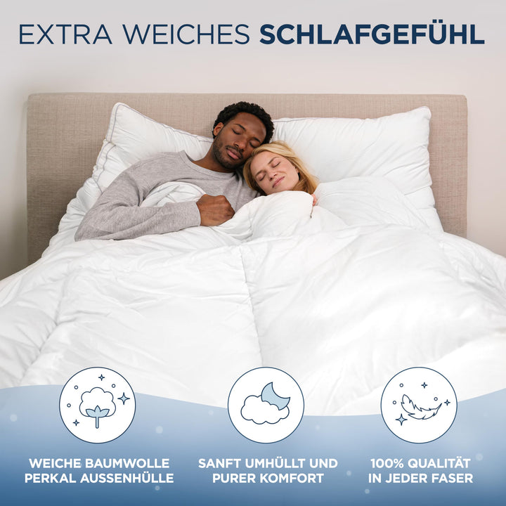 Ganzjahres-Steppdecke 155x220cm Perkalbaumwolle mit 3D-Faser-Füllung - Bild 2