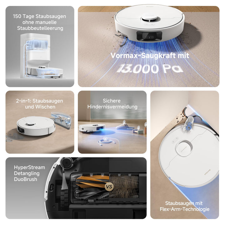 Saugroboter 2-in-1 mit Wischfunktion 13.000 Pa DuoBrush Selbstentleerung - Bild 10