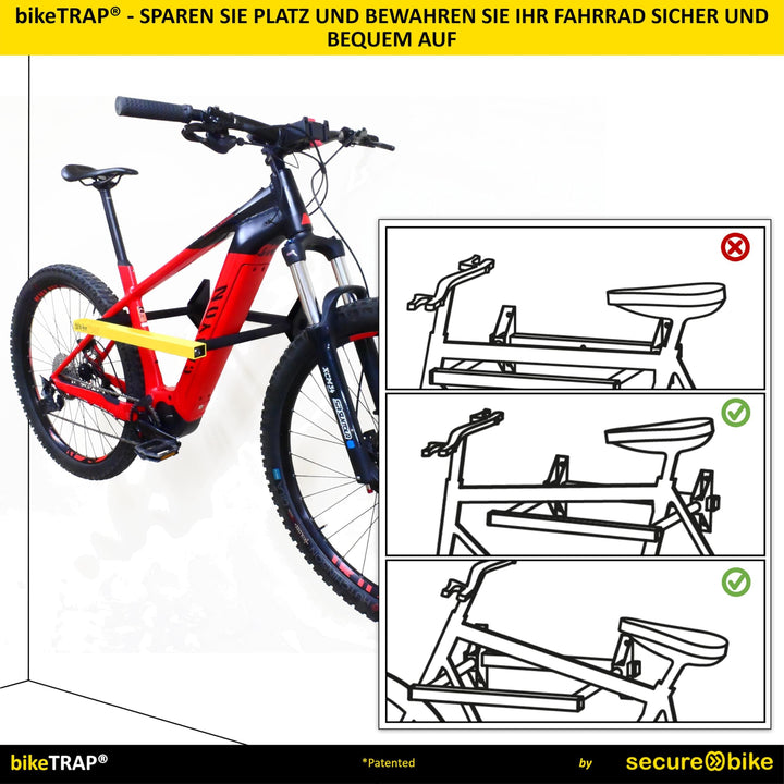 Fahrradwandhalterung mit Schloss für 2 Fahrräder, blechscherenfest - Bild 3