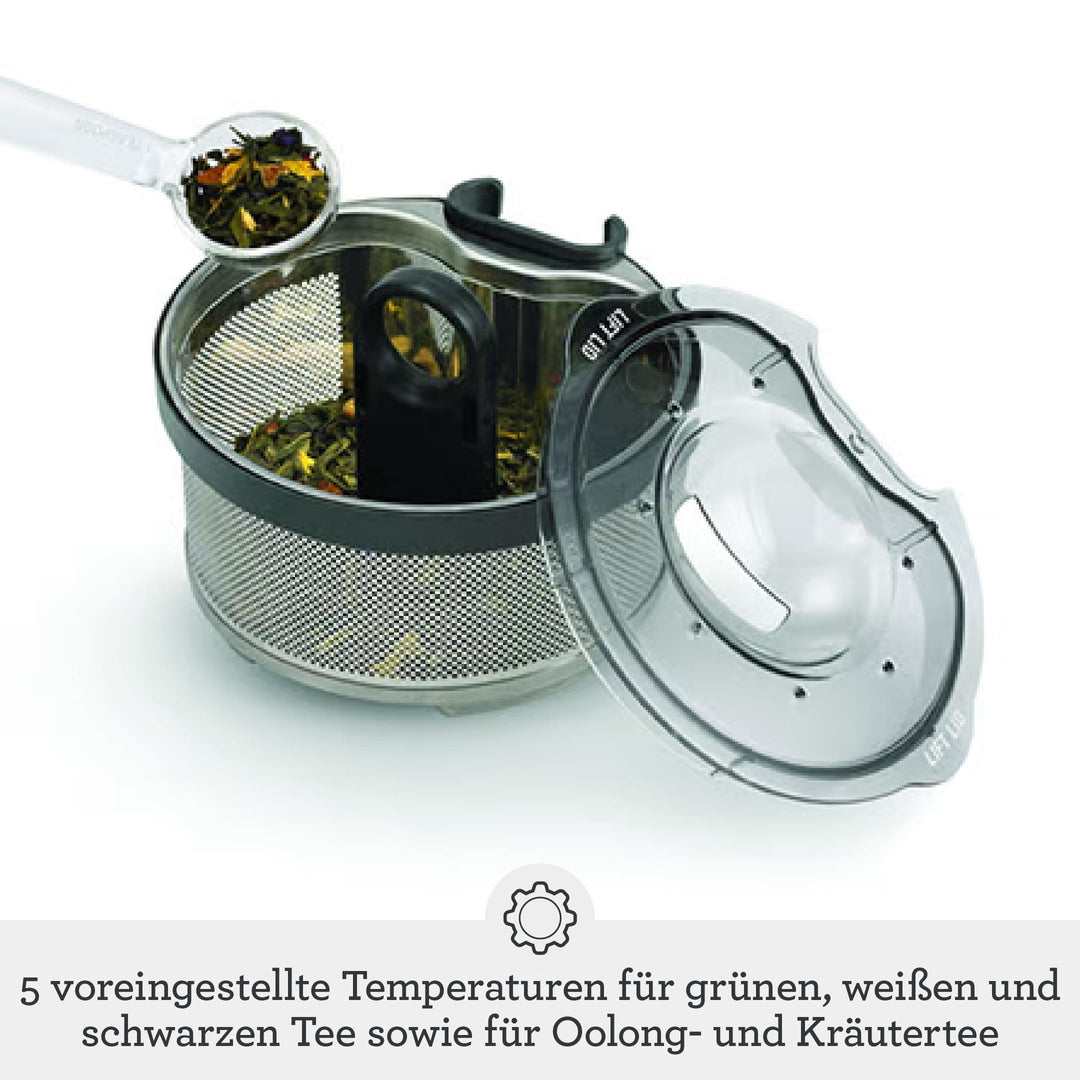 Teekocher mit automatischem Teekorb Edelstahl 1,5 L Glaskanne - Bild 5