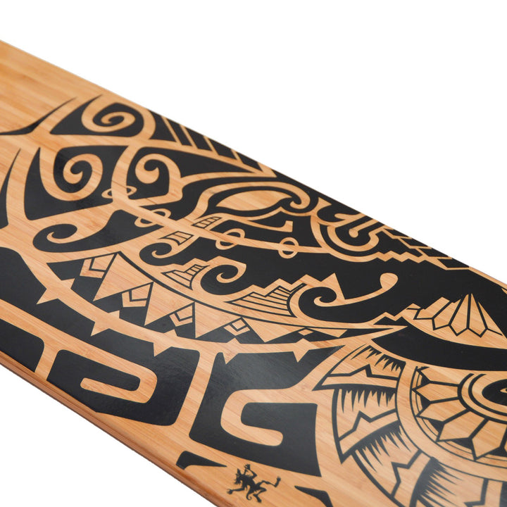 Longboard Komplett Twin-Tip Drop-Through Holz/Bambus 995mm Freeride - Bild 2