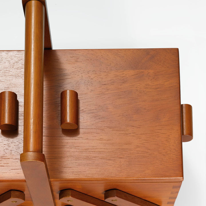 Nähkasten Holz 3-stufig Ziehharmonika-System 36x28x19 cm - Bild 6