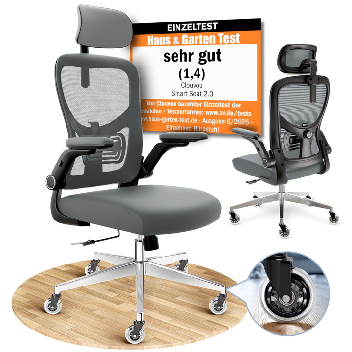 Bürostuhl Ergonomisch Netz-Mesh Lendenstütze 3D-Armlehnen 150 kg