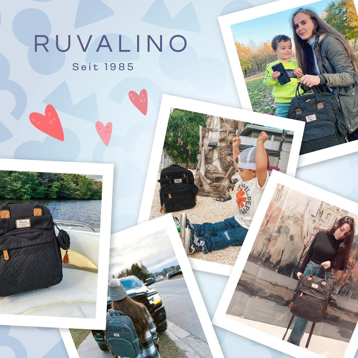 Wickelrucksack mit Wickelauflage und 18 Taschen, wasserfest, Schwarz - Bild 6