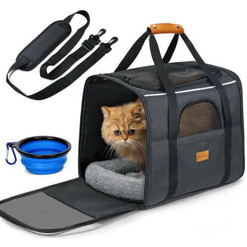 Katzentransportbox Polyester faltbar 43x31x34cm bis 7kg dunkelgrau