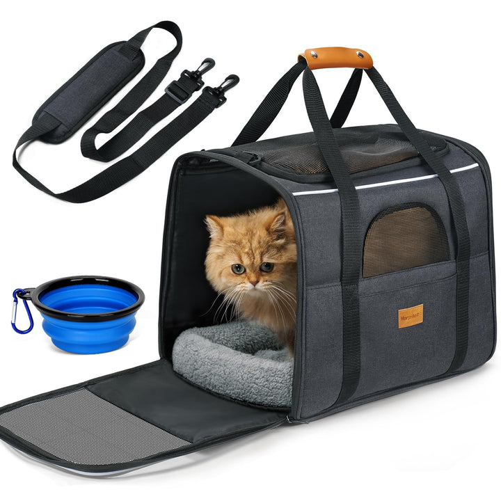 Katzentransportbox Polyester faltbar 43x31x34cm bis 7kg dunkelgrau