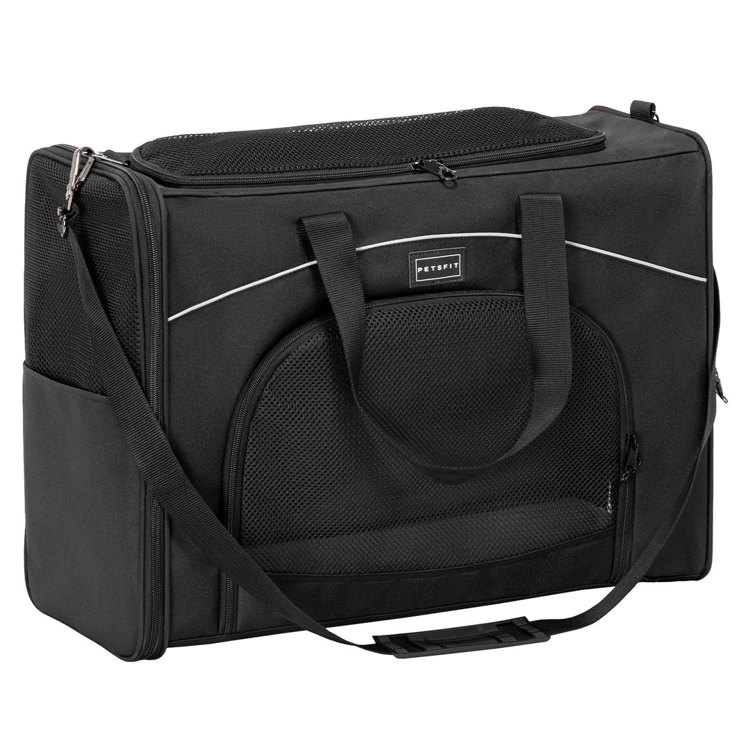 Hundetasche Flugzeug 55x40x23 cm bis 13 kg mit Dual-Mode Schwarz