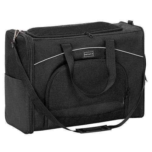 Hundetasche Flugzeug 55x40x23 cm bis 13 kg mit Dual-Mode Schwarz