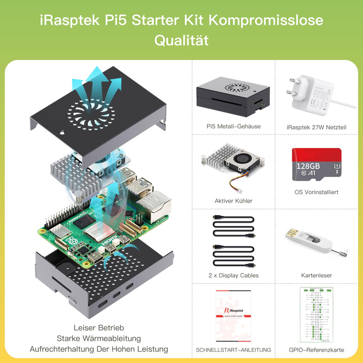 Raspberry Pi 5 Starter Kit 8GB mit 128GB MicroSD Aluminium-Gehäuse - Bild 5