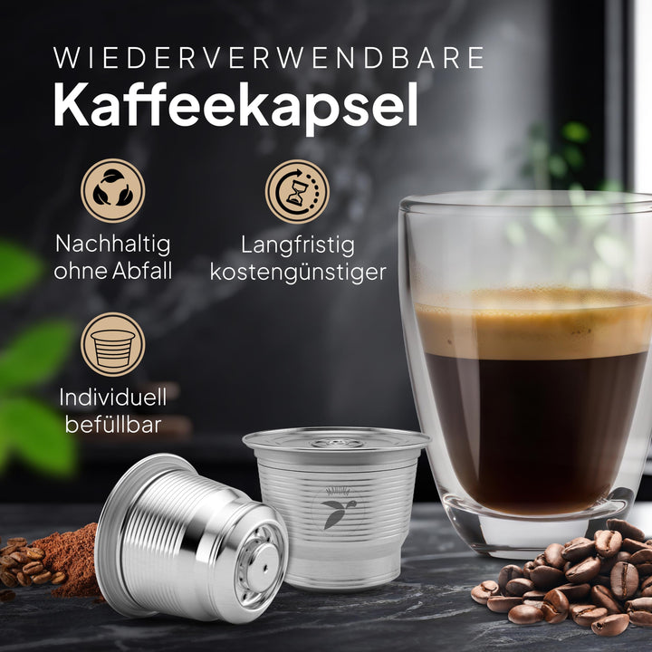 Nespresso Kapsel wiederbefüllbar Edelstahl cremeweiß 2er-Set - Bild 2