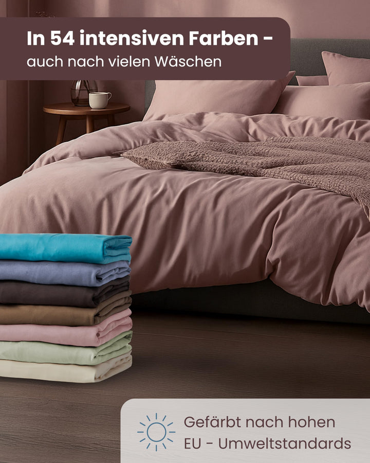 Jersey-Spannbettlaken 140x190–160x220 cm Aloe Vera Baumwoll-Elastan Hellgrau - Bild 4