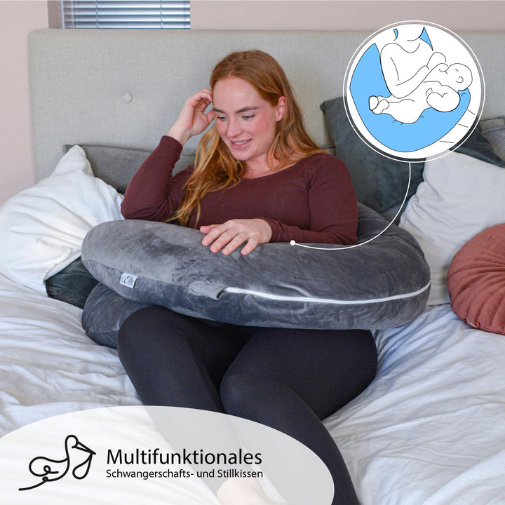 Schwangerschaftskissen J-Form Seitenschläfer mit waschbarem Bezug - Bild 6